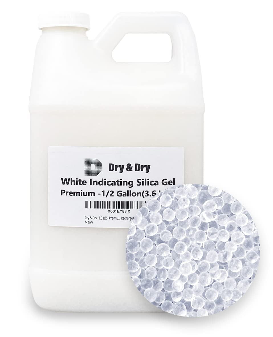 Dry & Dry [10 LBS] Premium Pure & Safe White Silica Gel Beads(Industry Standard 3-5 mm) Silica - Rechargeable Silica Beads, Silica Gel, Desiccant Beads