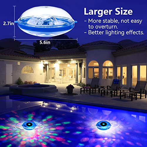 Beeplove Floating Pool Lights - Ip68 Waterproof Solar Swimming Pool Lights With Colors Changing, Outdoor Led Glow Decorative Lamp For Hot Bath Tub, Pond, Spa, Fishbowl Romantic Atmosphere, 2 Pcs #TOP2