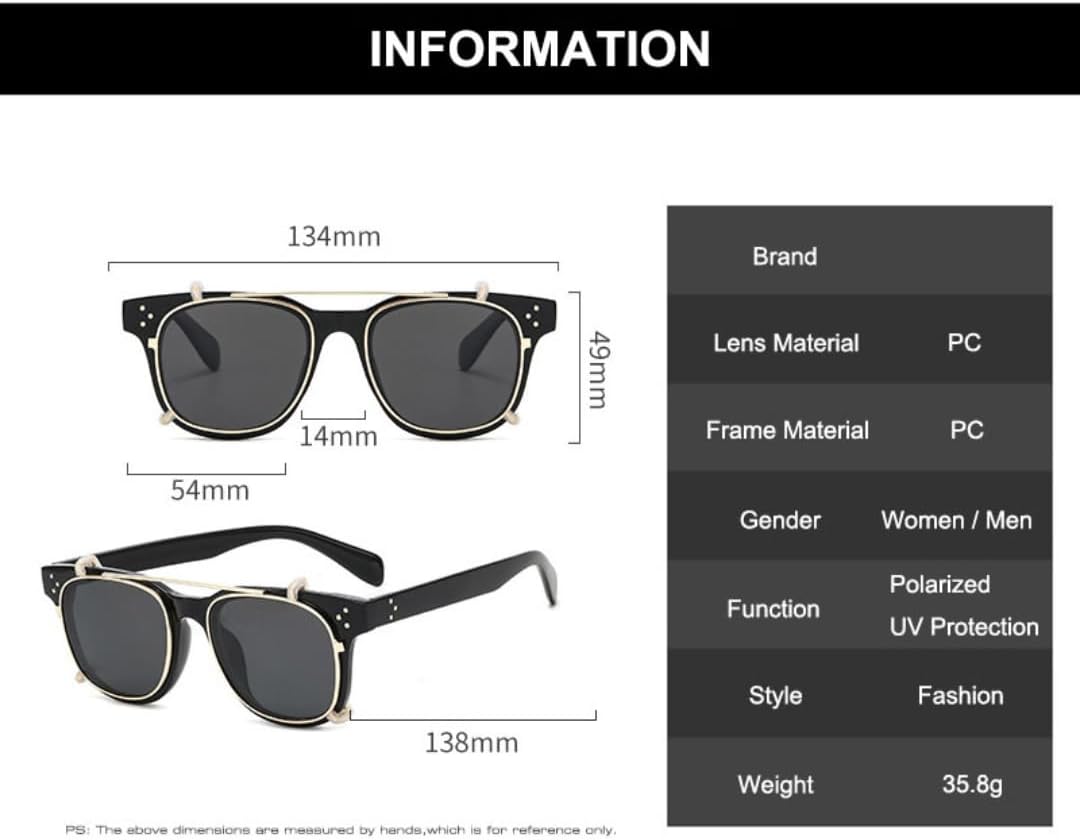 Retro Steampunk Women Sunglasses Fashion Removable Separable Lens Eyeglasses Uv400