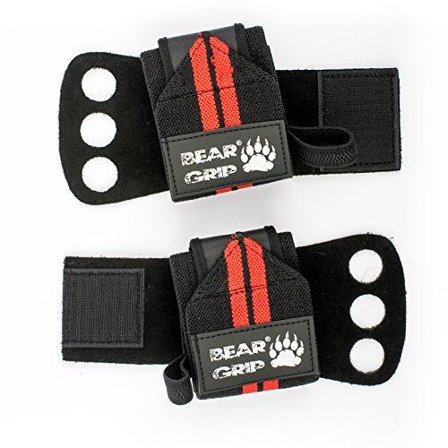 51uAzsrOn1L BEAR GRIP - CROSSFIT Leather palm gloves protector wrist support wraps, Ideal for WOD Fitness, Weight lifting… - Image 5