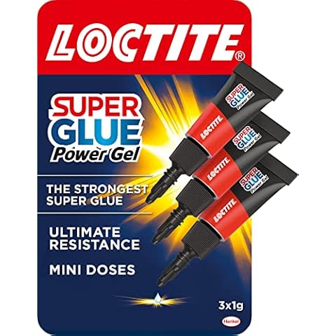 Loctite Mini Trio Power Gel, Strong Super Glue Gel for Repairs, All Purpose Adhesive for Flexible Materials, Easy to Use Clear Glue, 3 x 1g Cover