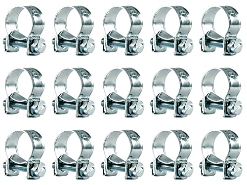 15 piezas clips manguera 13-15 mm abrazadera reparación tuberías abrazaderas línea combustible gasolina perfectas para asegurar mangueras diámetro pequeño acero galvanizado de hierro no inoxidable Cover