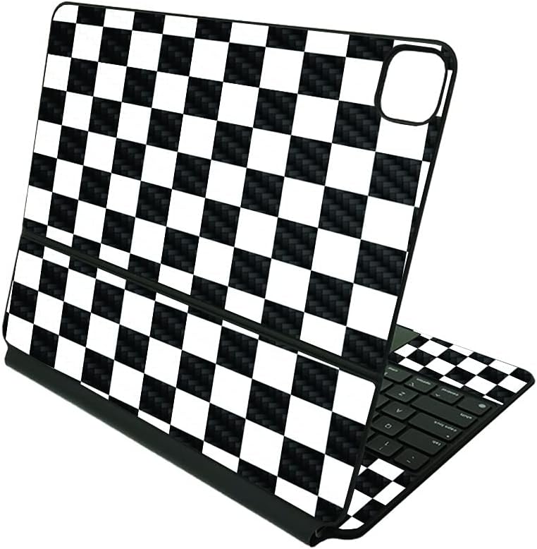 MightySkins Carbon Fiber Skin Compatible with Apple Magic Keyboard for iPad Pro 12.9" (3rd-6th Generation) - Check | Protective, Durable Textured Carbon Fiber Finish | Easy to Apply | Made in The USA