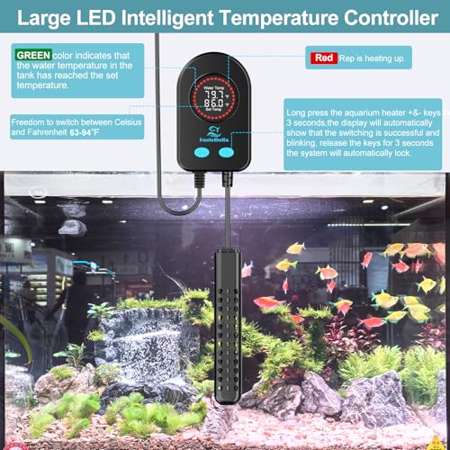 HANLESHUKA-Submersible-Aquarium-Heater-100W200W300W500W-Fish-Tank-Heater-with-high-Temperature-Protection-and-Turtle-Tank-Heater-with-Automatic-Power-Off-When-Leaving-seawater-or-Freshwater