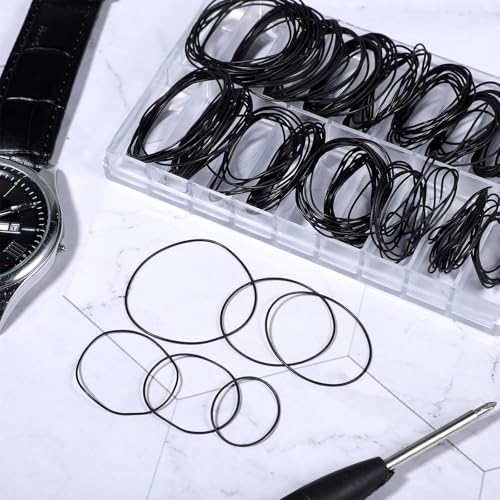 180 pcs O Ring Watch Gasket Rubber Seal 18 Sizes Watch Back Replacement O Ring Watches Gasket Set for Watches Repair - Thumbnail 4