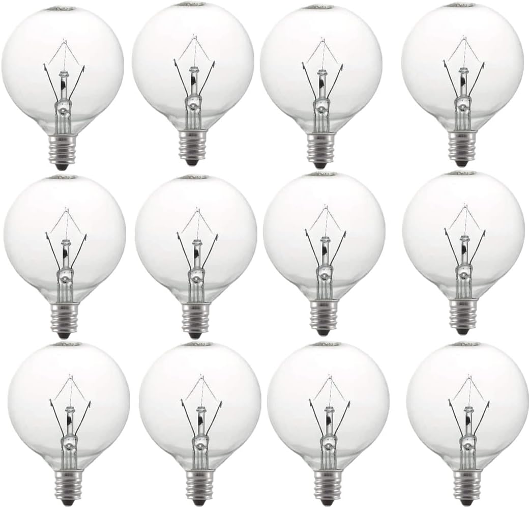 ZTGJMN Wax Warmer Bulbs, G50 25 Watt Light Bulbs for Full