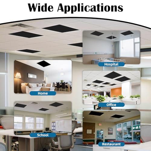 Image of ANGSYLTH 2 x 2 Feet Fluorescent Light Covers - 4 Pcs Covers for Ceiling Lights, Magnetic Light Filters for Classroom, Office, Hospitals, Home (Black)