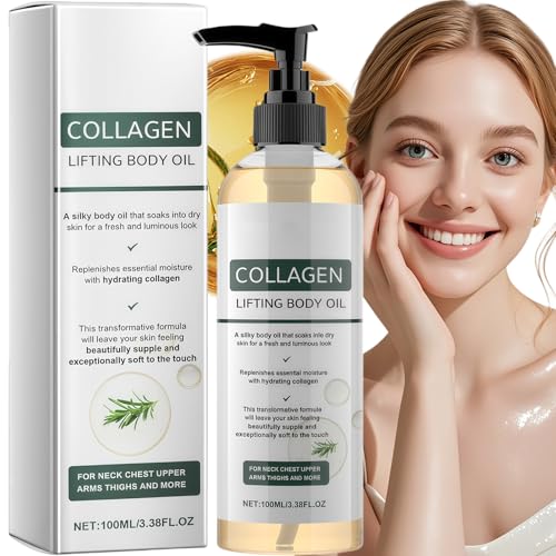 Collagen Oil for Skin Tightening Firming Body Oil to Improve the Look of Stretch Marks & Wrinkles Lightweight Moisturising Care for Full Body 3.38 Fl Oz