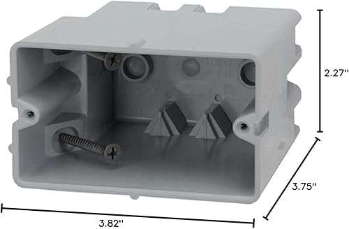 Vista 19 de Southwire MSBST250 - Caja inteligente eléctrica para montaje y techo, diente de tiburón con sierra de agujero, soporta 6 libras, color gris