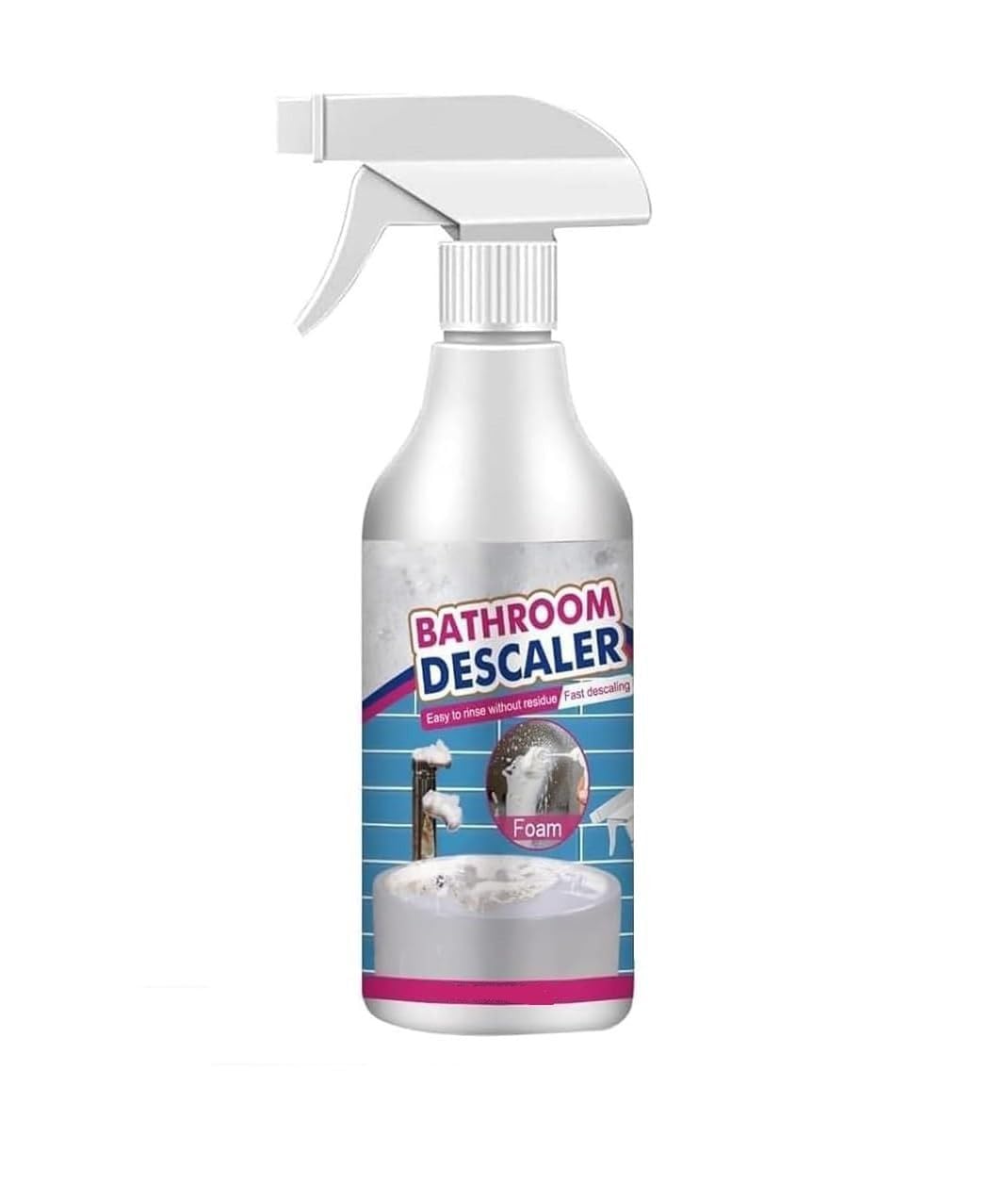 Bathroom Descaler Spray Foam | Hard Water Stain Remover for Tap, Sink, Tiles, Shower | Limescale Cleaner for Bathroom Fixtures | Easy Rinse |-image-6