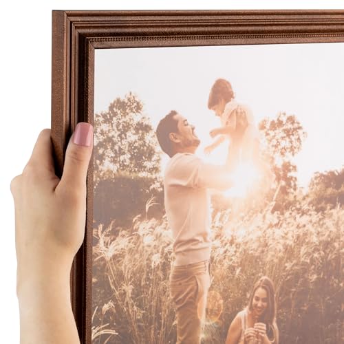 ArtToFrames 24x24 inch Walnut stain Wood Picture Frame, WOM0066-81375-YWAL-24x24
