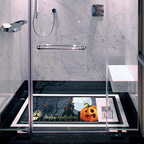 Alfombra de ducha Halloween de PVC con ventosas para bañera de hotel 7