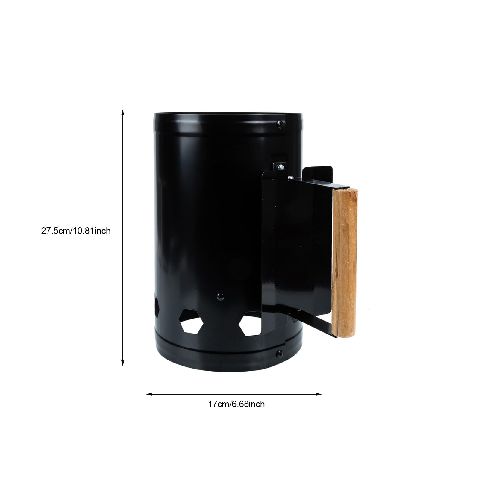 Barril de ignición de carbón Encendedor de Chimenea de carbón para Camping y Asar al Aire Libre, con ventilación de Aire, Base Grande, para cocinar Camping