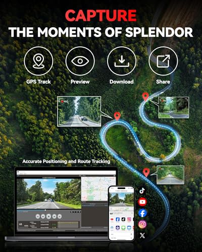 Image of REDTIGER F4 4K Dash Cam Front with 32GB Card,Voice Control,Mini dashcam with 2.2 inch Touchscreen,Built-in GPS & WiFi APP Control,Night View Car Camera,24H Parking Mode