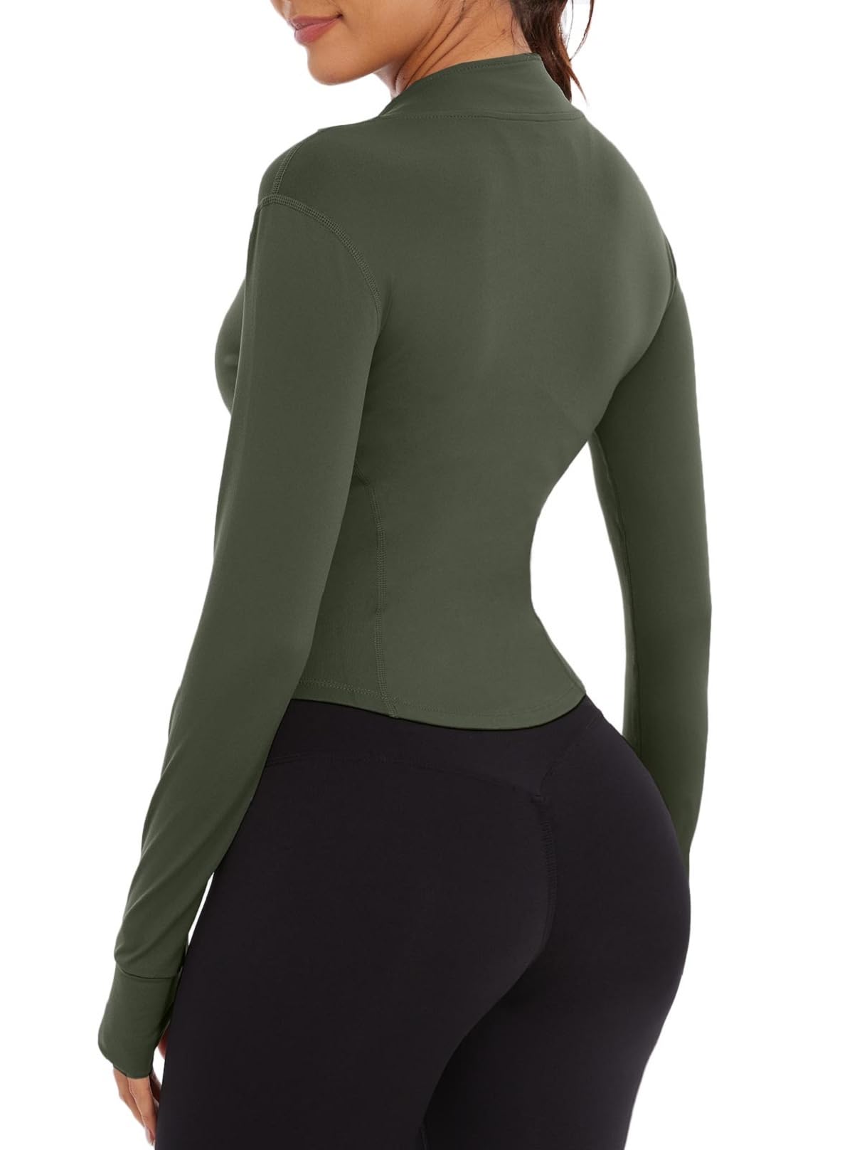 Yutdeng Chaqueta de entrenamiento para mujer, chaqueta de yoga ajustada, camisa deportiva, manga larga, chaqueta deportiva sin capucha, chaqueta deportiva con cremallera, chaqueta para correr, fitness