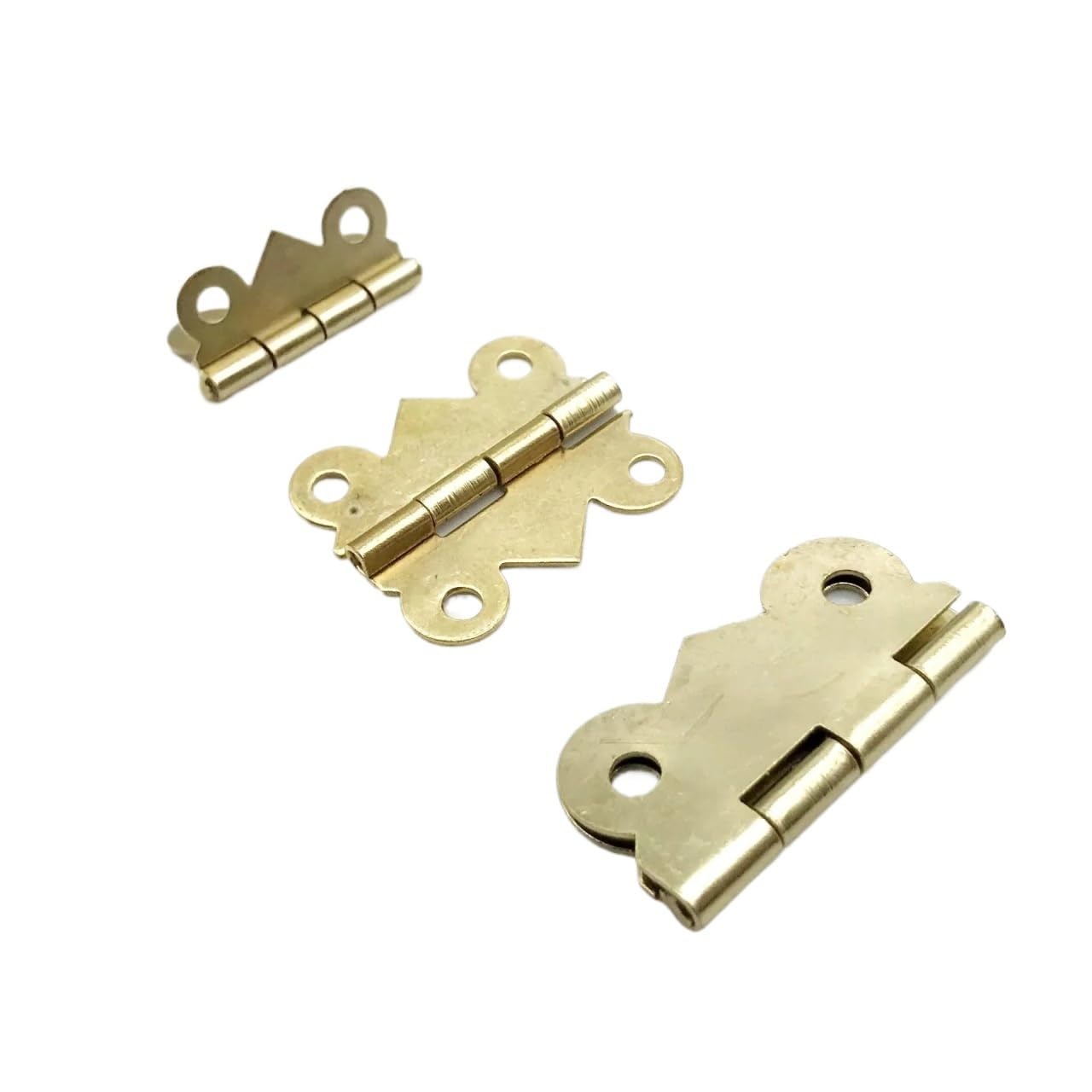 Dmlayhp Gold S 17X20mm 12Pcs Mini Butterfly Shape Jewelry Chest Wooden Box Case Furniture Door Hinge With Screw 17X20 20X25 25X30mm(Gold S 17X20mm)