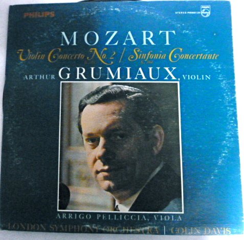 Mozart Violin Concerto No 2/ Sinfonia Concertante, Arthur Grumiaux, Violin London Symphony Orchestra, Colin Davis