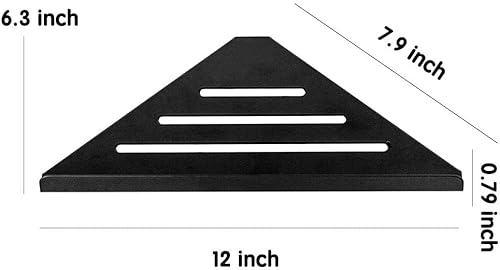 Lavatory - Estante esquinero de acero inoxidable 304 para baño, montaje en pared, triangular, color negro