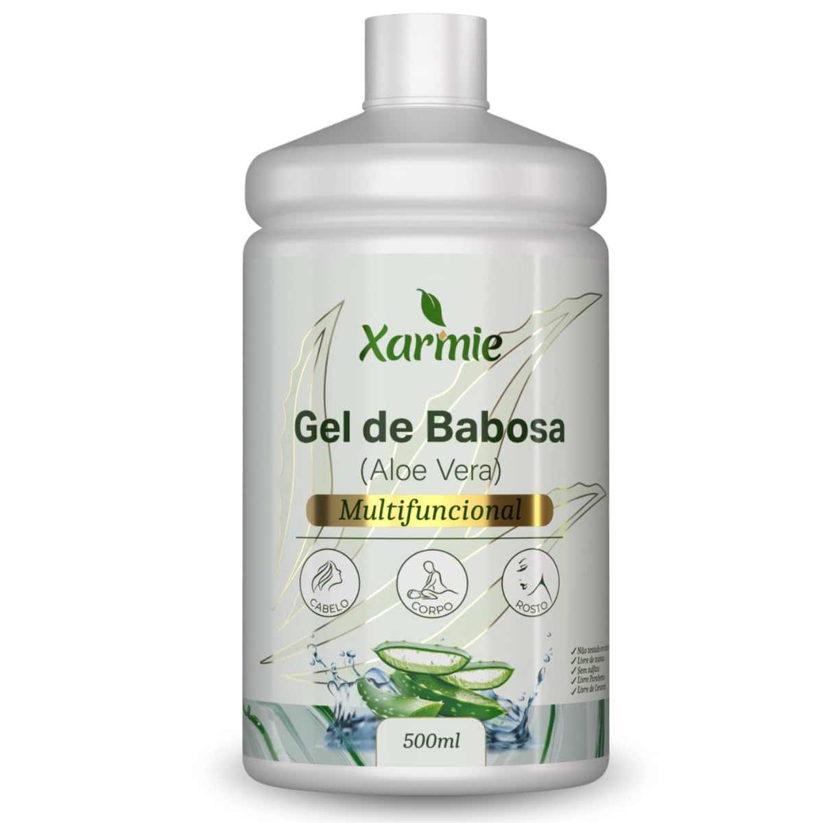 Gel de Babosa Orgânica 500ml - Hidratante Natural Multiuso