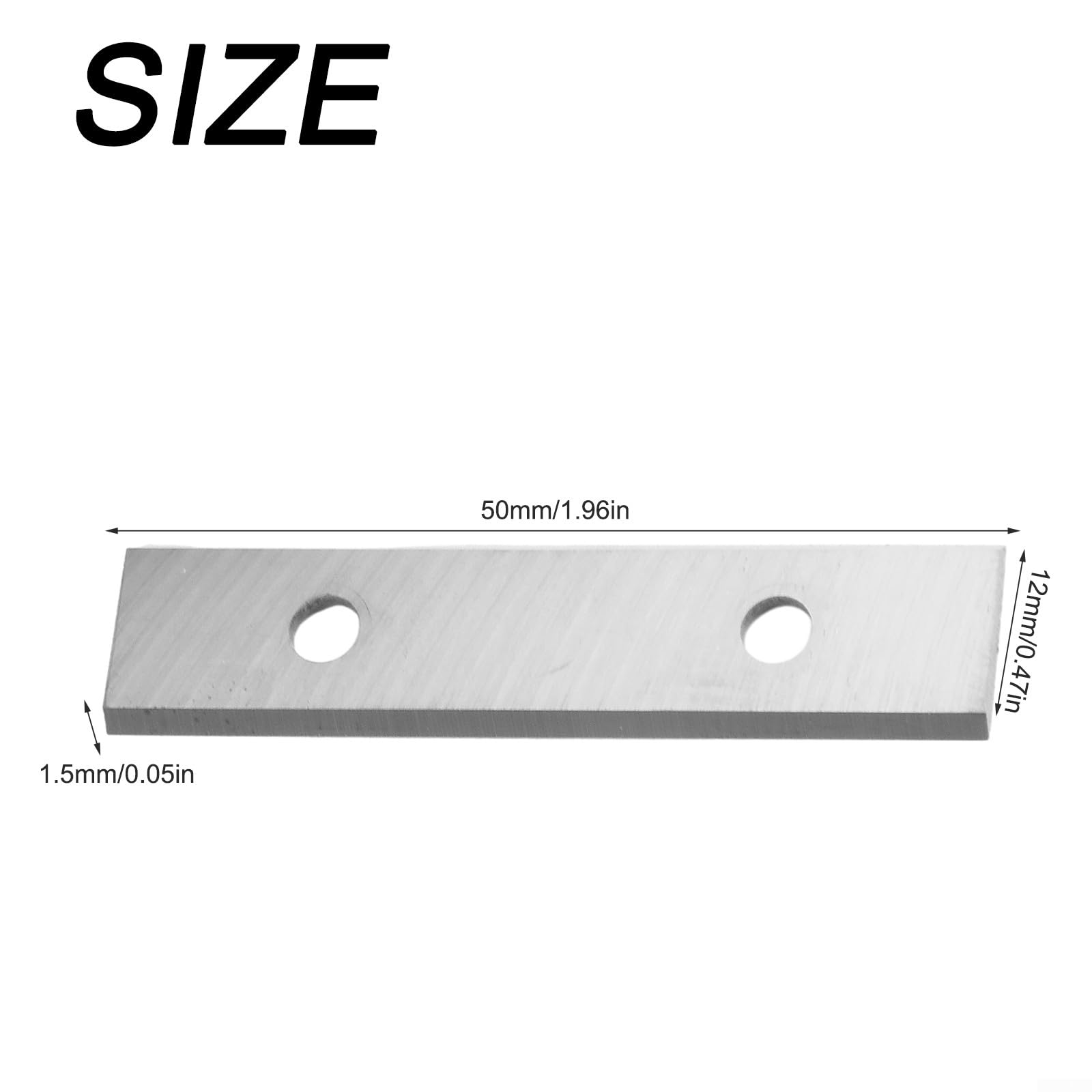 Lames de grattoir en acier inoxydable, lames de grattoir à peinture, inserts en carbure robuste, lames carrées standard industrielles, 50 x 12 x 1,5 mm