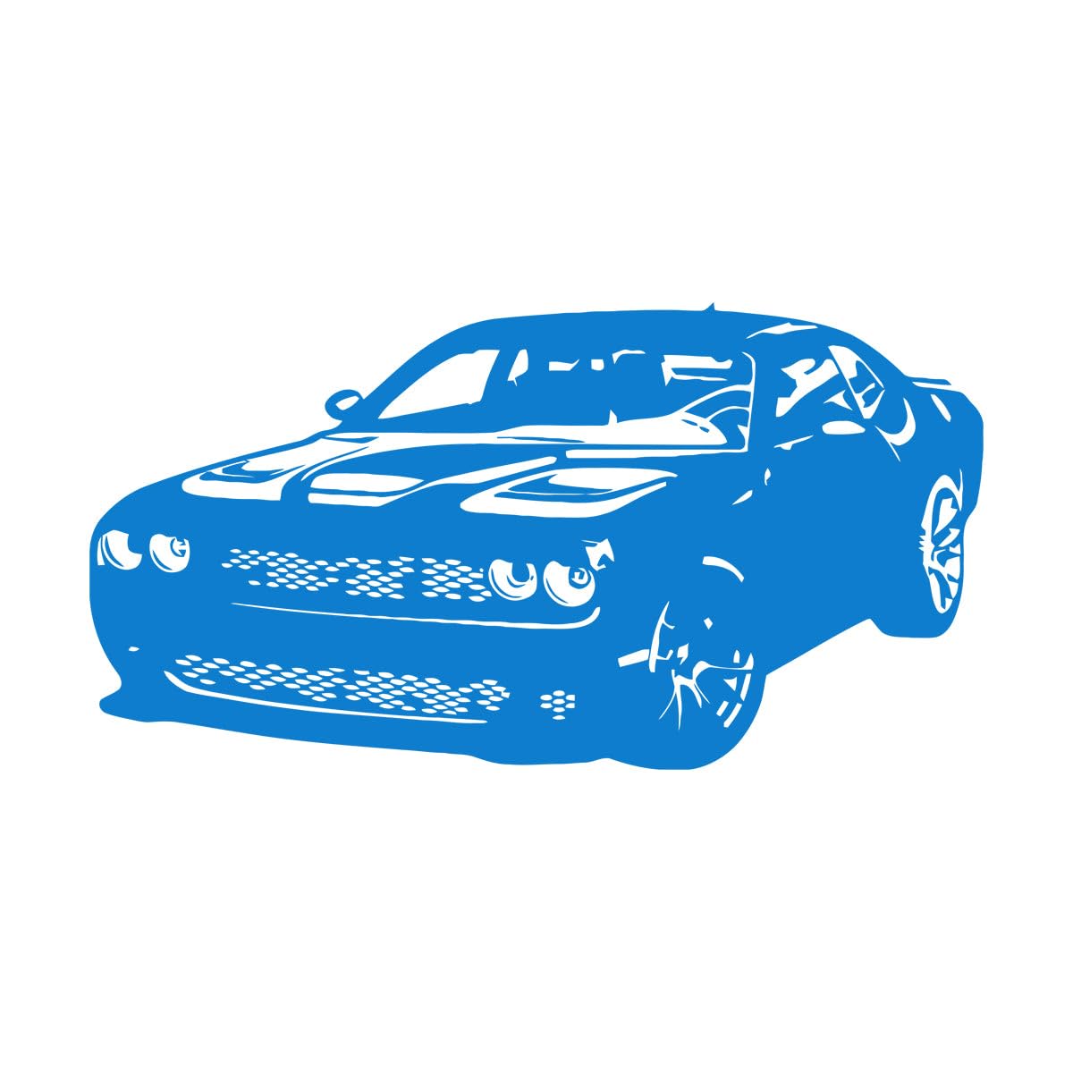 Lzhouting Wall Stickers 3745 Sports Cars Wall Decals Vinyl Art Home Decor For Supercharged Hellcat Car Wall Decal Sticker Playroom Kids Room Decor Small - 29X57cm