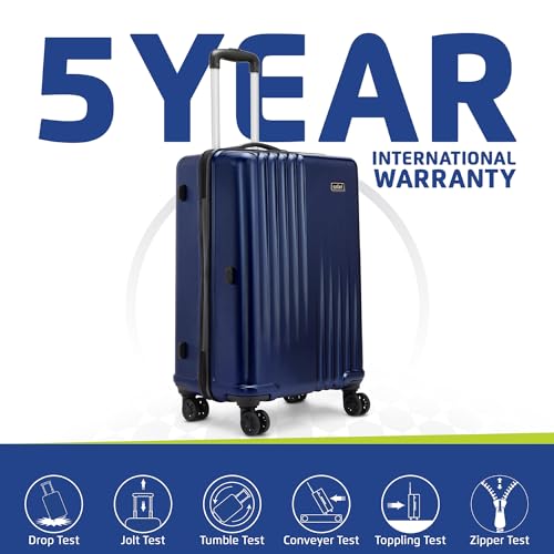 Image of Safari Ryder TSA Lock 8 Wheels 69 Cms Medium Check-in Trolley Bag Hard Case Polycarbonate 360 Degree Wheeling System Luggage, Midnight Blue