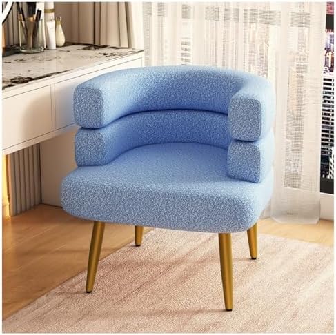 Comfy Single Sofa Chair with C Backrest, Armchair for Living Room & Bedroom, Stylish Black/Golden Legs, Soft Sponge Reading Chair for Balcony & Home Decor