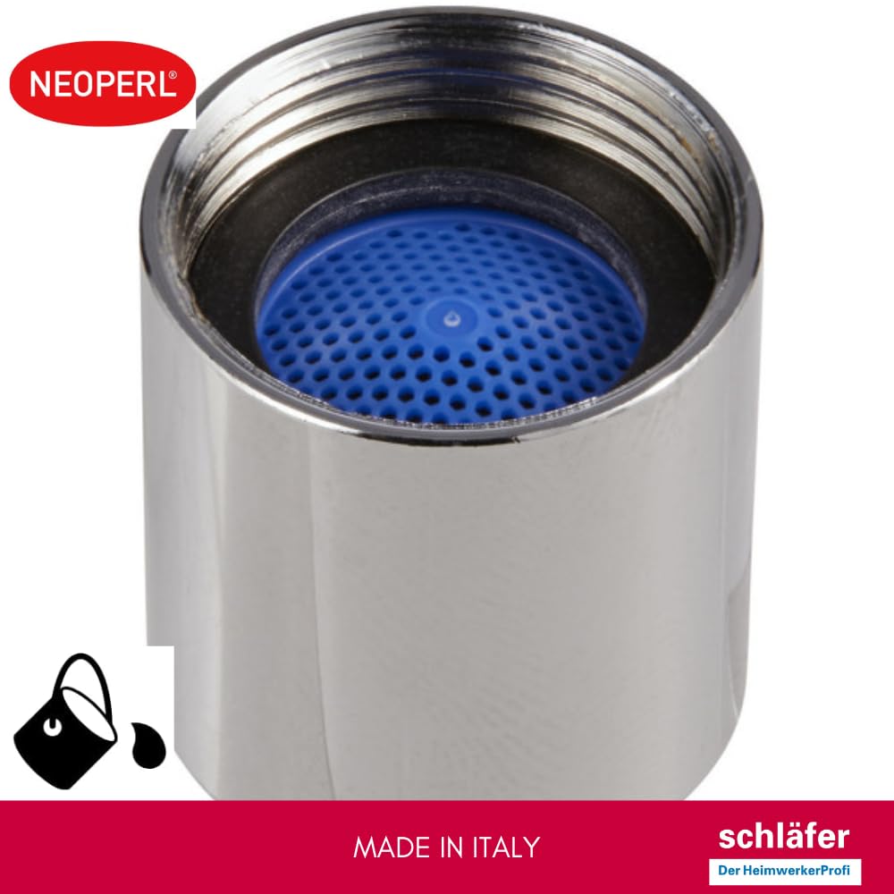 Schläfer 10002516 | 2PZ- Aireador hembra M16 universal, aireador grifo mezclador baño y cocina, filtro antical, rosca interior M16X1, compatible con NEOPERL HONEYCOMP PCA Cromo.