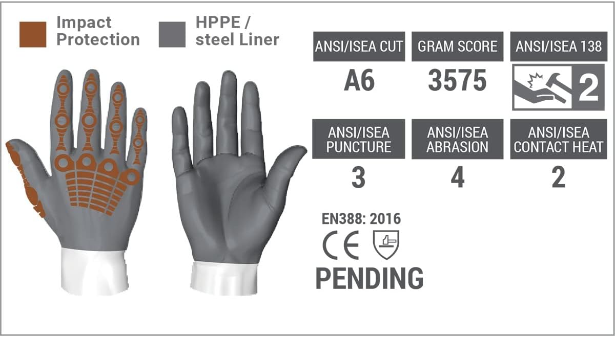 HexArmor Cut-Resistant Impact Protection Breathable Work Gloves | Chrome SLT ® Series 4073 - Image 3
