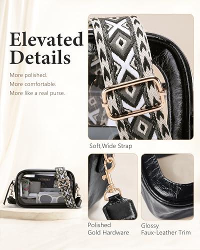 Image of Wuflyover Clear Bag for Stadium Events, Clear Crossbody Purse for Women