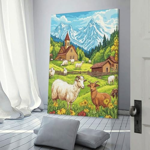 Toile chèvre impression haute définition grand format KDXVMLQPY pour chambre - 3