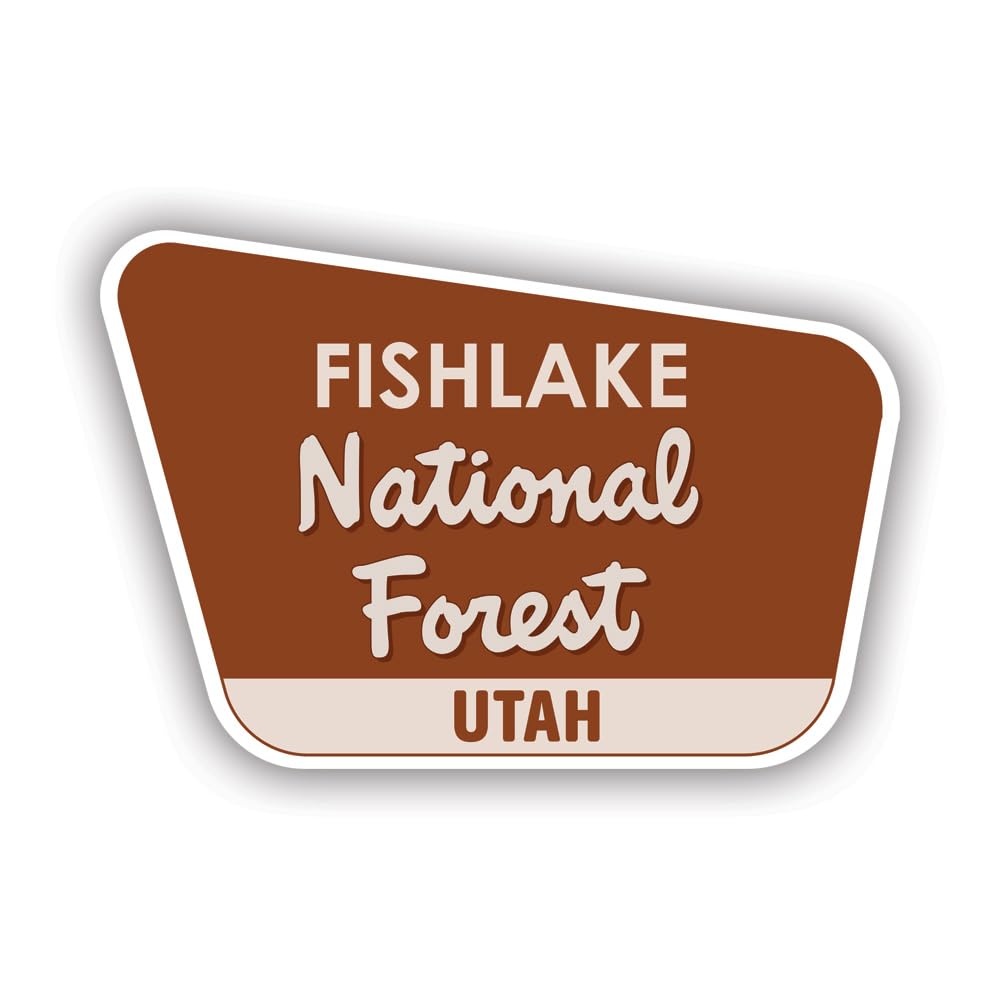 Fishlake National Forest Utah ut - Color Sticker - Decal - Diecut - Utah ut Explore Hike Hiking Travel Camp Camping - 4" x 2.63"