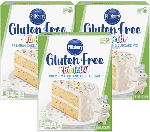 Pillsbury Gluten Free Funfetti Cake & Cupcake Mix, 17 oz (Pack of 3)