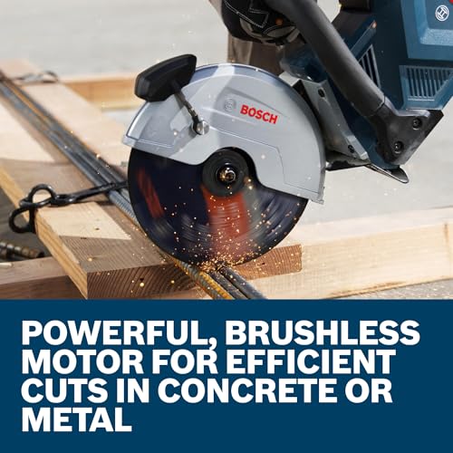 Image of BOSCH GCS18V-230N 18V Brushless Cordless 9-Inch Cutoff Saw for Concrete & Metal Cutting | Lightweight Ergonomic Design, 6-Position Cutting Guard, Water Shut-Off Valve, Easy Wheel Change (Bare Tool)