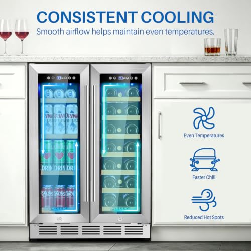 Image of 24 Inch Wine and Beverage Refrigerator Dual Zone Wine Fridge