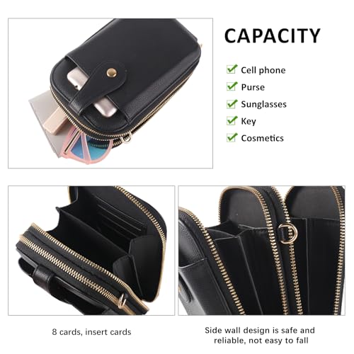 Small Crossbody Cell Phone Bag for Women, Mini Crossbody Wallet Phone Shoulder Handbag Purse with Credit Card Slots 6