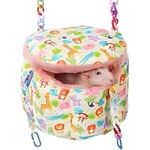 Rat Hanging Bed, Sugar Glider Cage Accessories, Guinea Pig Hammock Warm Sleeping Nest Bed, Small Animals Cage Hammock for Rat, Squirrel, Hamster, Parrot