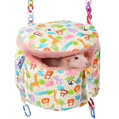 Jevnd Rat Hanging Bed, Sugar Glider Cage Accessories, Guinea Pig Hammock Warm Sleeping Nest Bed, Small Animals Cage Hammock for Rat, Squirrel, Hamster, Parrot