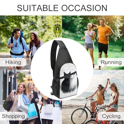 Bolso Bandolera Deportiva para Senderismo con Dos Gatos miniatura 6