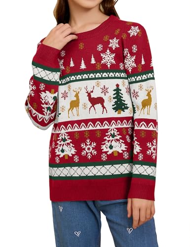 Weihnachtspullover Elch 25 Namatime Weihnachtspullover Mädchen Junge Lustig Weihnachtspulli Ugly...
