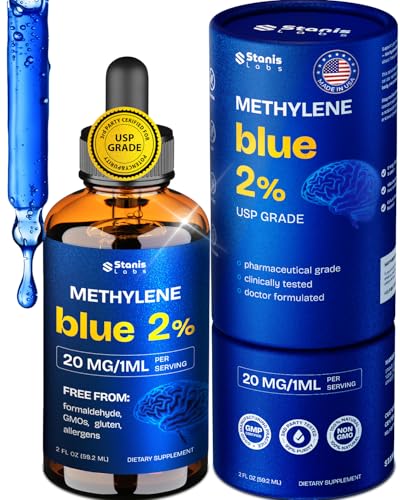 Supreme Methylene Blue Drops 2% (USP Grade) | Brain Supplements For Memory and Focus Fuel | 3rd Party Tested & Ultra High Purity | USA Made Methylene Blue For Humans - 60 Servings 2 FL.OZ 1 Pack