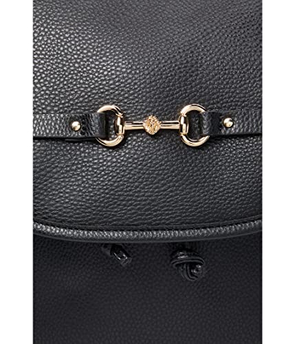 Anne Klein Womens Flap Horsebit Backpack, Black4