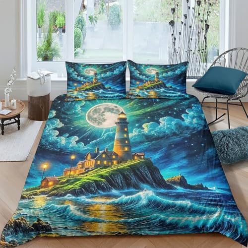 Housse de couette phare parure de lit 3d imprimé 200x200 - 2