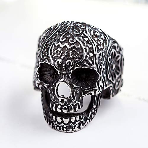 Image of Genuine Stainless Steel Ring Jewelry for Men Fashion Punk Biker Skull Rings