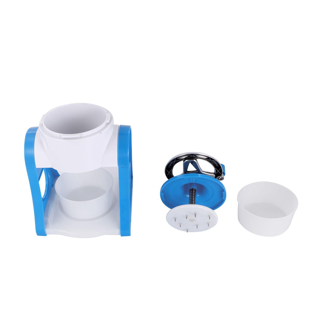 COLLBATH Mini Trituradora Manual de Hielo Azul, Acero Inoxidable