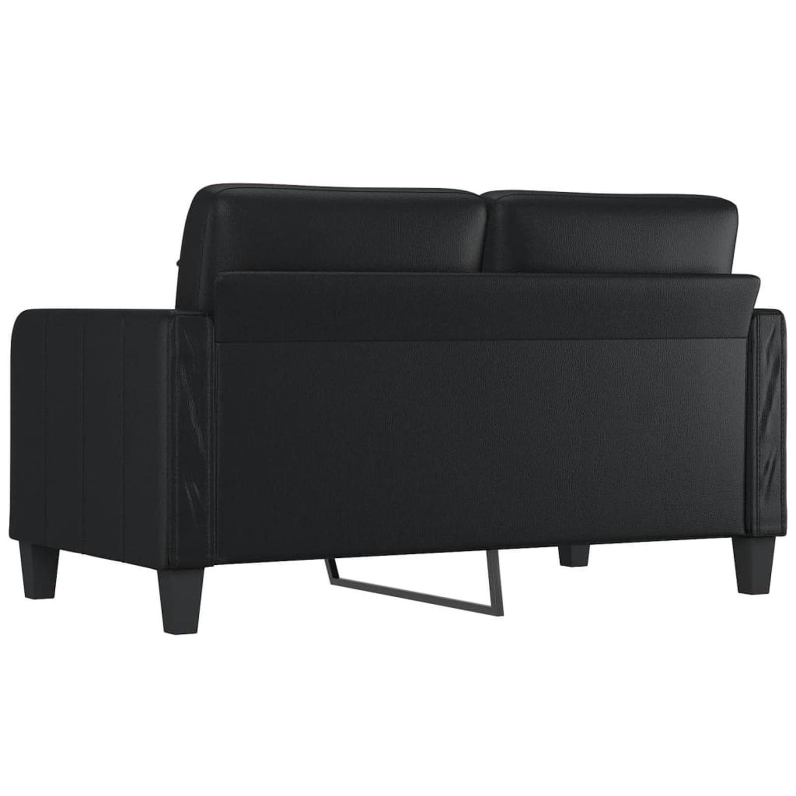 Gecheer Divano a 2 Posti Moderno in Similpelle - Nero 140 cm, Imbottito, Letto, per Soggiorno/Ufficio, Sofà Divanetto