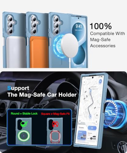 Image of NO.1 Magnetic for Samsung Galaxy Z Fold 8 Ultra Case with MagSafe | [Military Grade Drop Tested][Translucent Matte][Anti-Fingerprint] Soft Silicone Bumper for Samsung Fold 8 Ultra Case,Sky Blue