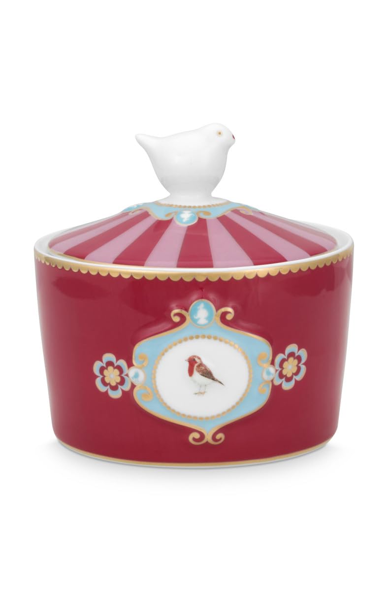 Pip Studio Love Birds Medallion Zuckerdose rot/pink 300ml