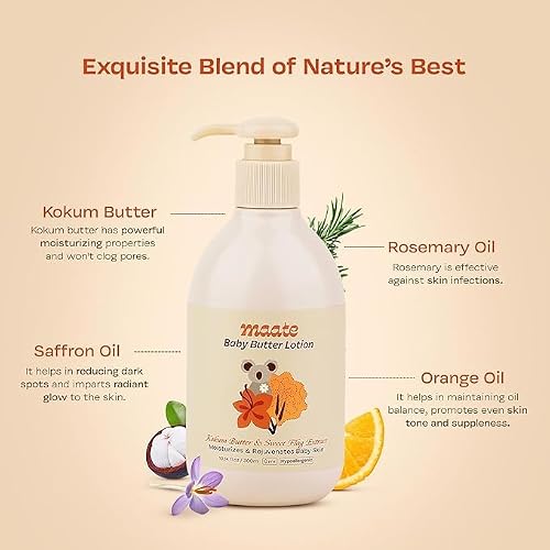 Body Butter Lotion (300ml) | Enriched with Pure Kokum Butter & Sweet Flag Extract | Gentle Cream for Face, Skin & Body | Moisturizing Lotion for Kids 0–12 Years | Body Moisturizer - Image 4