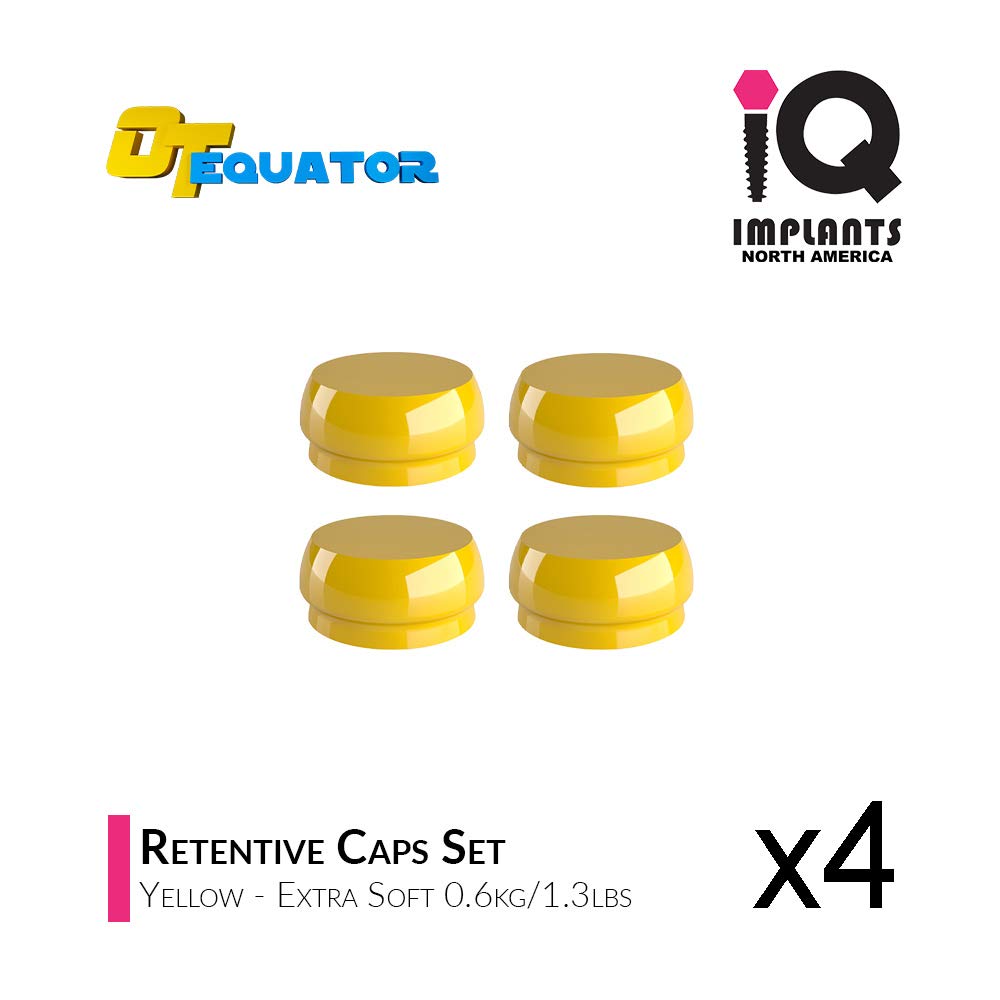 IQ-Rhein Equator Retentive Caps Xtra-Soft, Yellow 0.6kg/1.3lbs (4-Pack)